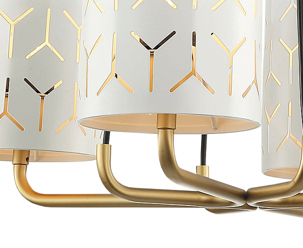 Подвесная люстра Аврил 4004/4P-GD-WT