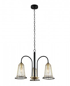 Подвесная люстра Вейлер 4018/3P-BK-GD