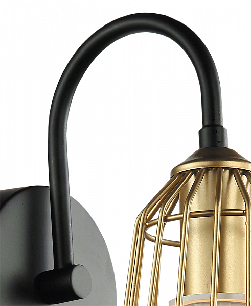 Настенное бра Вейлер 4018/1W-BK-GD