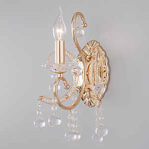 Настенное бра Collana 10096/1 золото/прозрачный хрусталь Strotskis