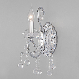 Настенное бра Collana 10096/1 хром/прозрачный хрусталь Strotskis