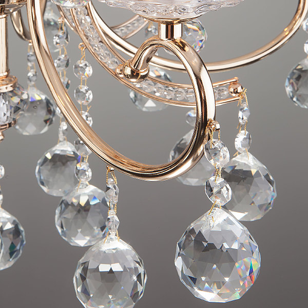 Подвесная люстра Collana 10096/5 золото/прозрачный хрусталь Strotskis