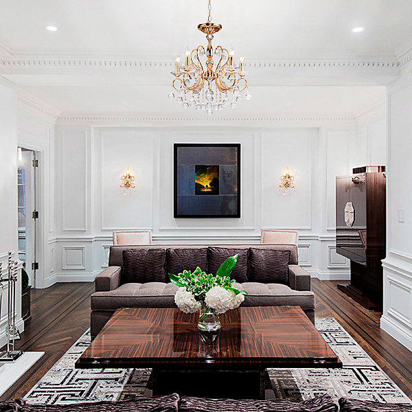 Подвесная люстра Collana 10096/5 золото/прозрачный хрусталь Strotskis