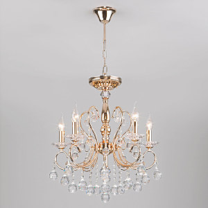 Подвесная люстра Collana 10096/5 золото/прозрачный хрусталь Strotskis