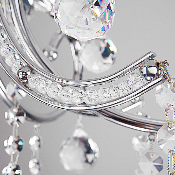 Подвесная люстра Collana 10096/5 хром/прозрачный хрусталь Strotskis