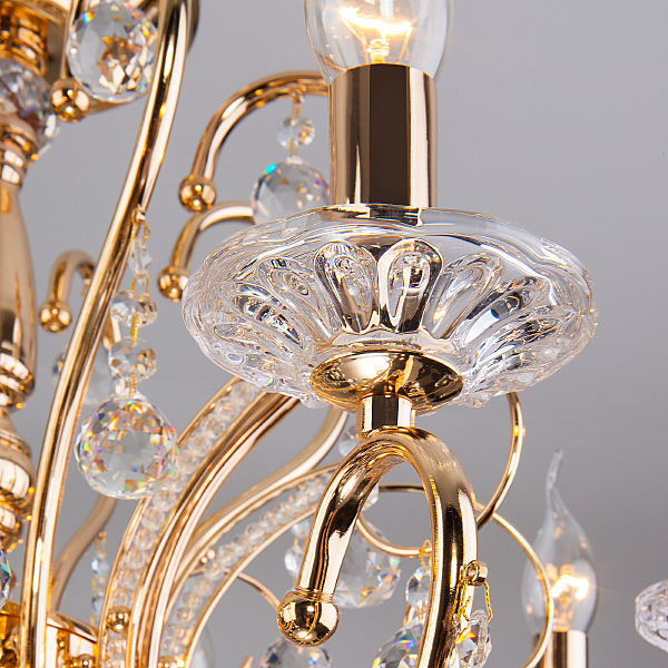 Подвесная люстра Collana 10096/8 золото/прозрачный хрусталь Strotskis