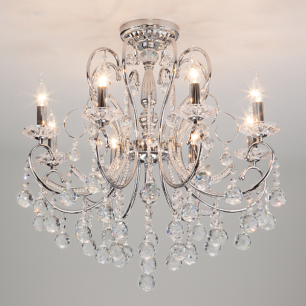Подвесная люстра Collana 10096/8 хром/прозрачный хрусталь Strotskis