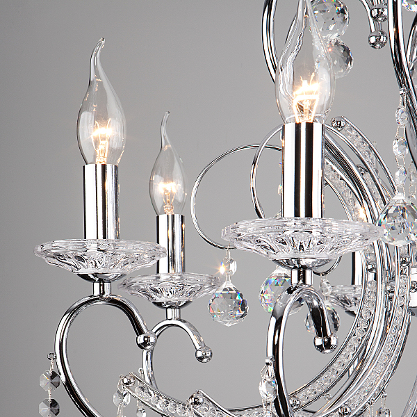 Подвесная люстра Collana 10096/8 хром/прозрачный хрусталь Strotskis