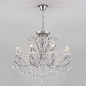 Подвесная люстра Collana 10096/8 хром/прозрачный хрусталь Strotskis
