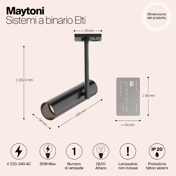 Трековый светильник Elti Unity TR005-1-GU10-B