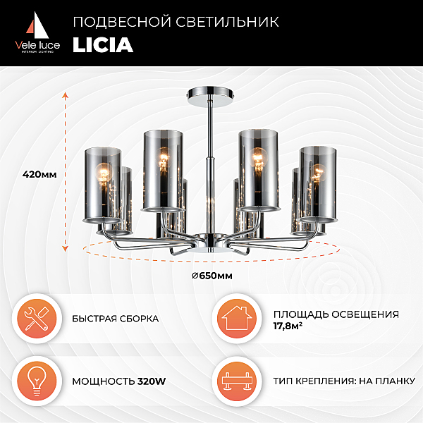 Потолочная люстра Licia VL1923L08