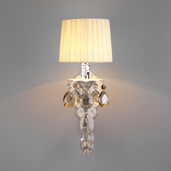 Настенное бра Argenta 10098/1 серебро/тонированный хрусталь Strotskis