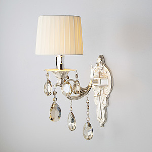 Настенное бра Argenta 10098/1 серебро/тонированный хрусталь Strotskis