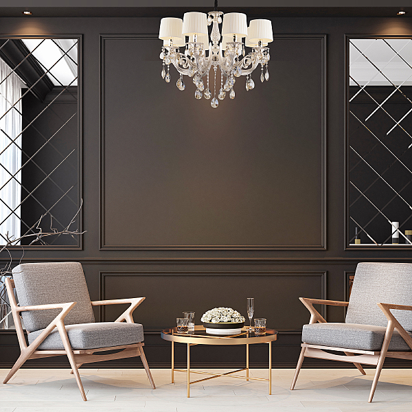 Подвесная люстра Argenta 10098/8 серебро/тонированный хрусталь Strotskis