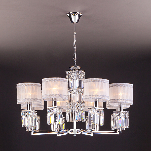 Подвесная люстра Zaffiro 10099/8 хром/прозрачный хрусталь Strotskis