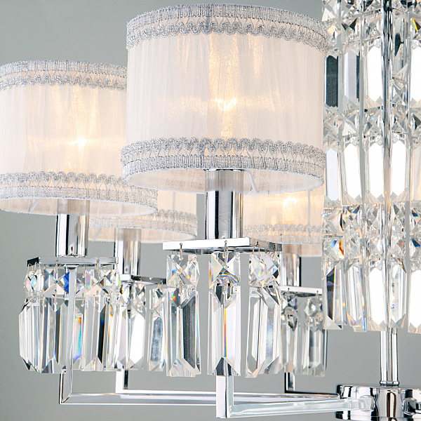 Подвесная люстра Zaffiro 10099/8 хром/прозрачный хрусталь Strotskis