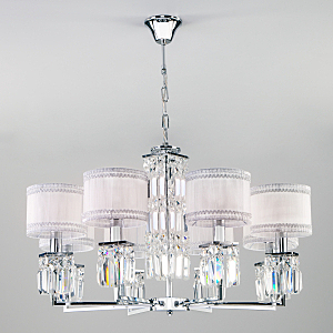 Подвесная люстра Zaffiro 10099/8 хром/прозрачный хрусталь Strotskis