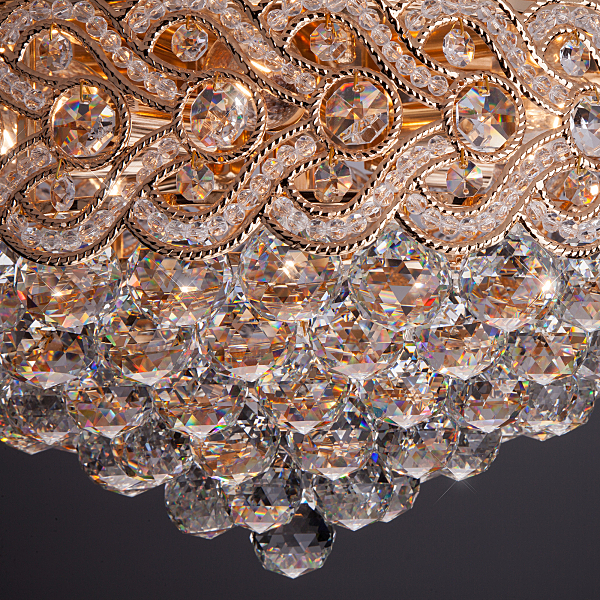 Потолочная люстра Anika 3296/8 золото/прозрачный хрусталь Strotskis