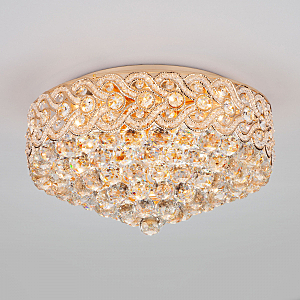 Потолочная люстра Anika 3296/8 золото/прозрачный хрусталь Strotskis