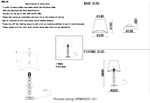 Настольная лампа Armando Gold ARMANDO LG1 GOLD