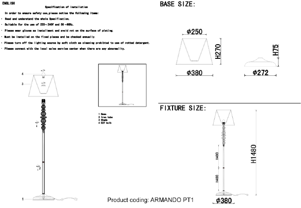 Торшер Armando Chrome ARMANDO PT1 CHROME