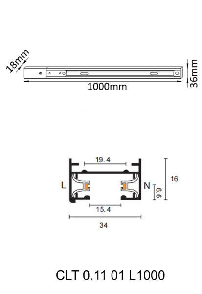 Шинопровод Clt 0.11 CLT 0.11 01 L1000 WH