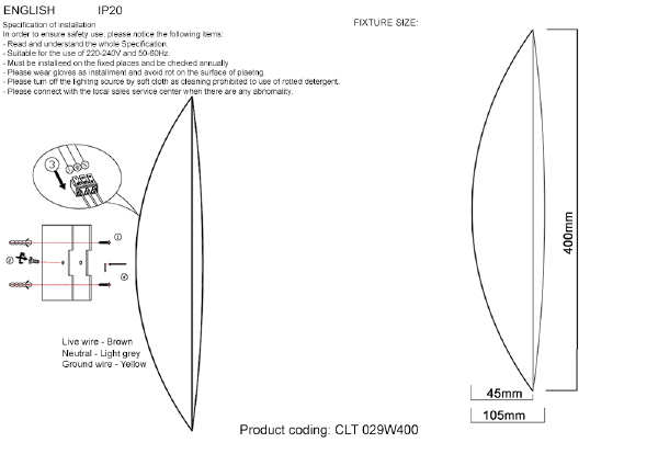 Настенный светильник Clt 029 CLT 029W400 SL