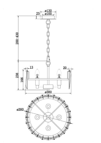 Подвесная люстра Puntes MOD043PL-04CH