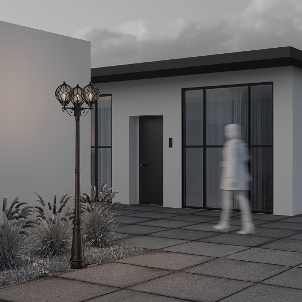 Столб фонарный уличный Via O023FL-03G