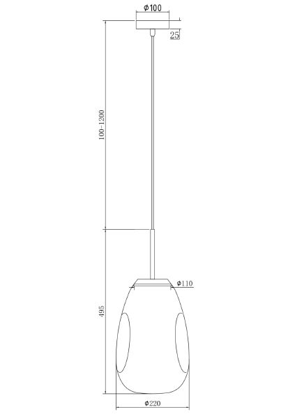 Светильник подвесной Mabell P013PL-01G