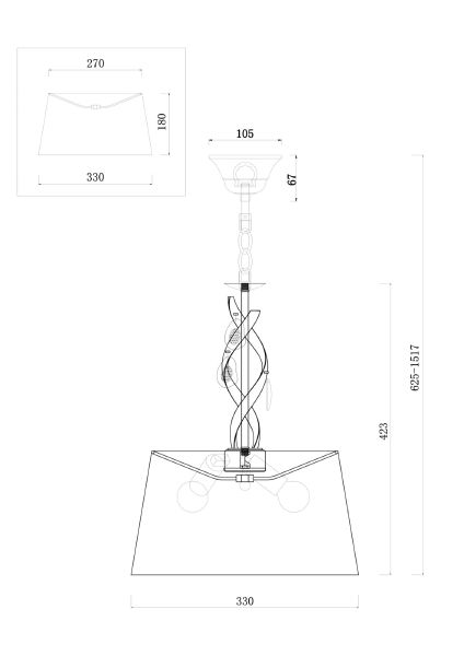 Светильник подвесной Monique FR2001PL-03G