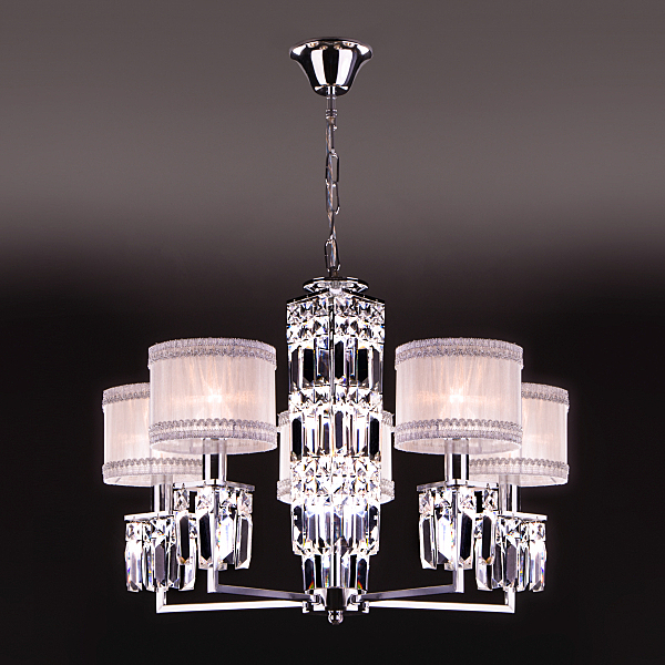 Подвесная люстра Zaffiro 10099/5 хром/прозрачный хрусталь Strotskis