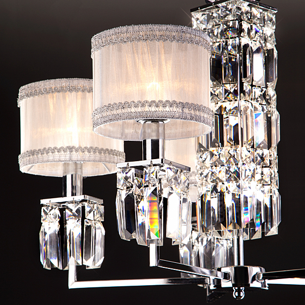 Подвесная люстра Zaffiro 10099/5 хром/прозрачный хрусталь Strotskis