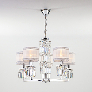 Подвесная люстра Zaffiro 10099/5 хром/прозрачный хрусталь Strotskis