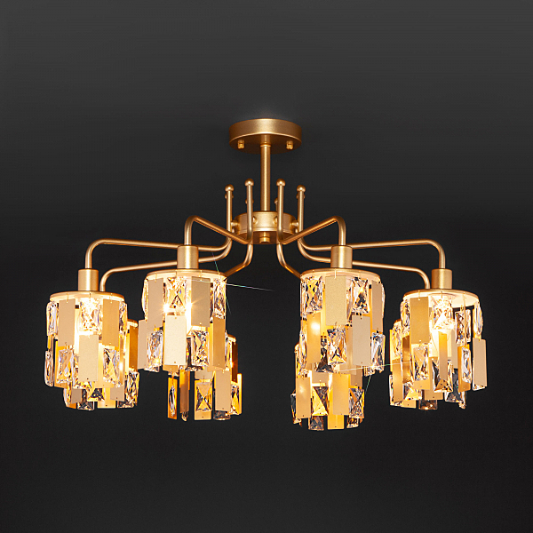 Потолочная люстра Scoppio 10101/8 перламутровое золото/прозрачный хрусталь Strotskis