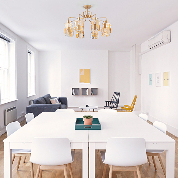 Потолочная люстра Scoppio 10101/8 перламутровое золото/прозрачный хрусталь Strotskis