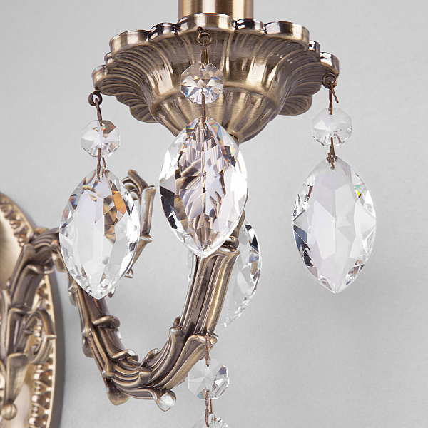 Настенное бра Favola 10102/2 античная бронза/прозрачный хрусталь Strotskis