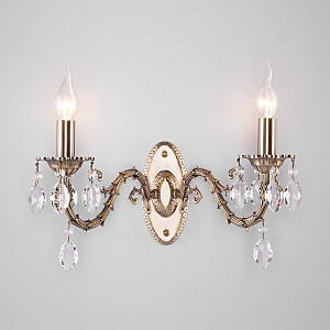 Настенное бра Favola 10102/2 античная бронза/прозрачный хрусталь Strotskis