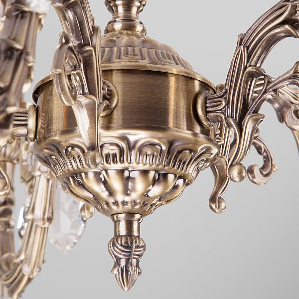 Подвесная люстра Favola 10102/5 античная бронза/прозрачный хрусталь Strotskis