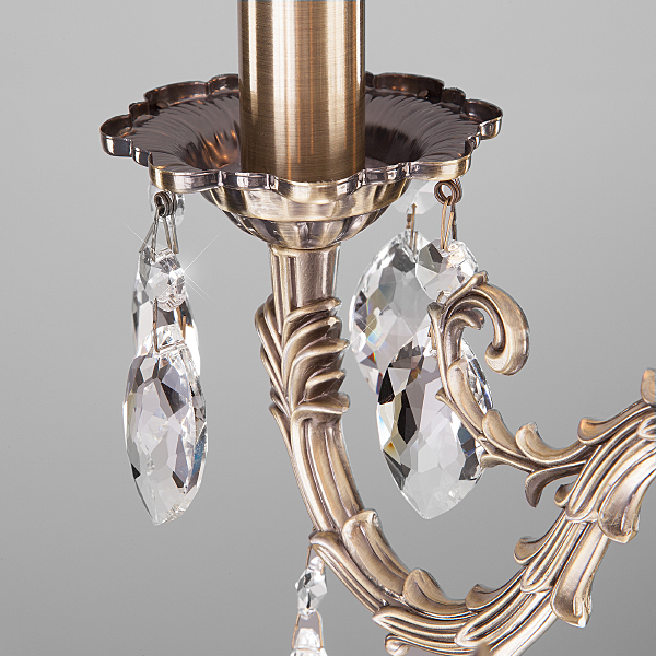 Подвесная люстра Favola 10102/8 античная бронза/прозрачный хрусталь Strotskis