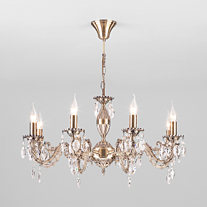 Подвесная люстра Favola 10102/8 античная бронза/прозрачный хрусталь Strotskis
