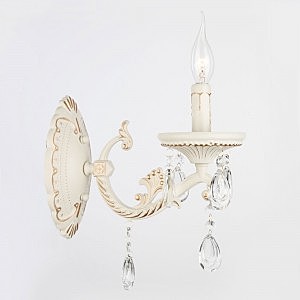 Настенное бра Lia 3585/1 белый/прозрачный хрусталь Strotskis