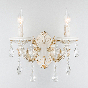 Настенное бра Lia 3585/2 белый/прозрачный хрусталь Strotskis