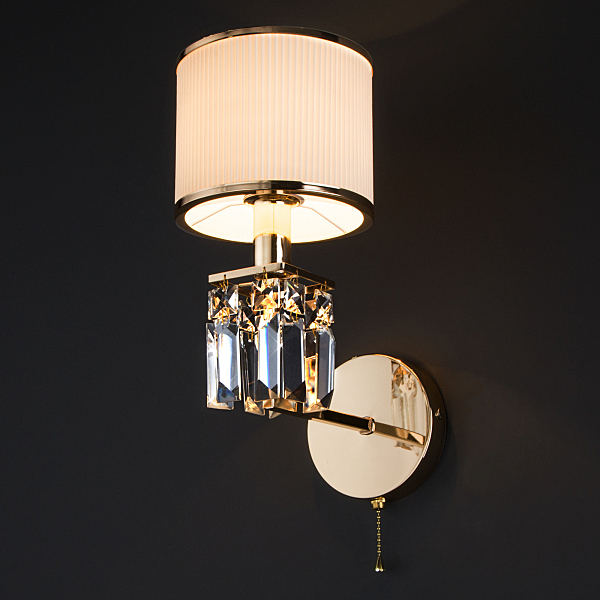 Настенное бра Zaffiro 10099/1 золото/прозрачный хрусталь Strotskis