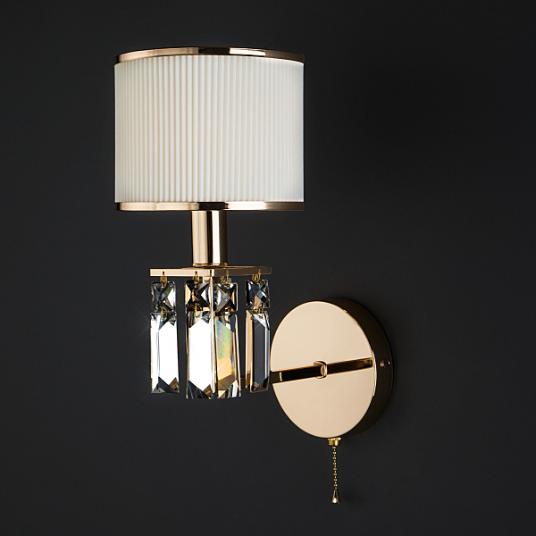 Настенное бра Zaffiro 10099/1 золото/прозрачный хрусталь Strotskis