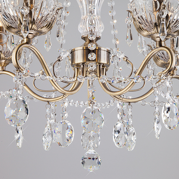 Подвесная люстра Teodore 10103/5 античная бронза/прозрачный хрусталь Strotskis