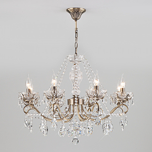 Подвесная люстра Teodore 10103/8 античная бронза/прозрачный хрусталь Strotskis