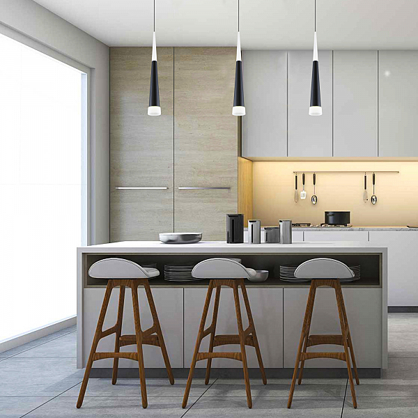 Светильник подвесной DLR038 DLR038 7+1W 4200K черный матовый