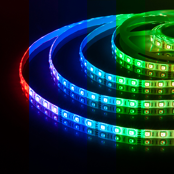 LED лента Elektrostandard Лента светодиодная 60Led 14,4W IP65 мульти (5050 12V 60Led 14,4W IP65 RGB)