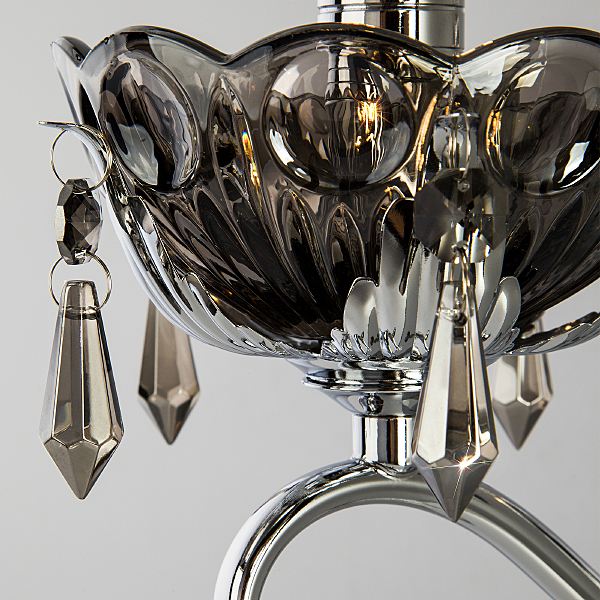 Настенное бра Teodore 10103/1 хром/дымчатый хрусталь Strotskis